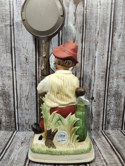 New 1993 Melody In Motion Willie The Golfer Handpaint Porcelin Bisque Clock NIB - Picture 11 of 13